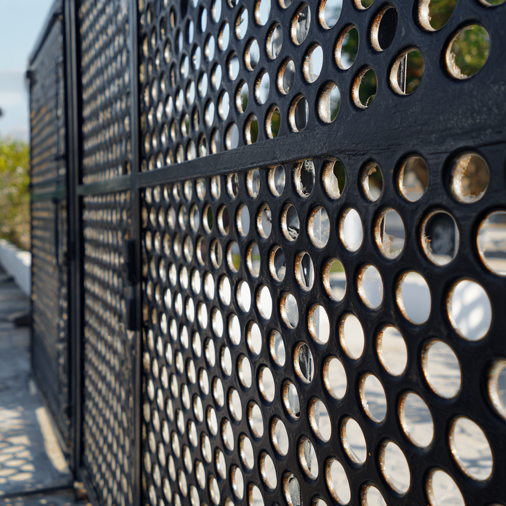 Devo escolher uma chapa perfurada para o portão?