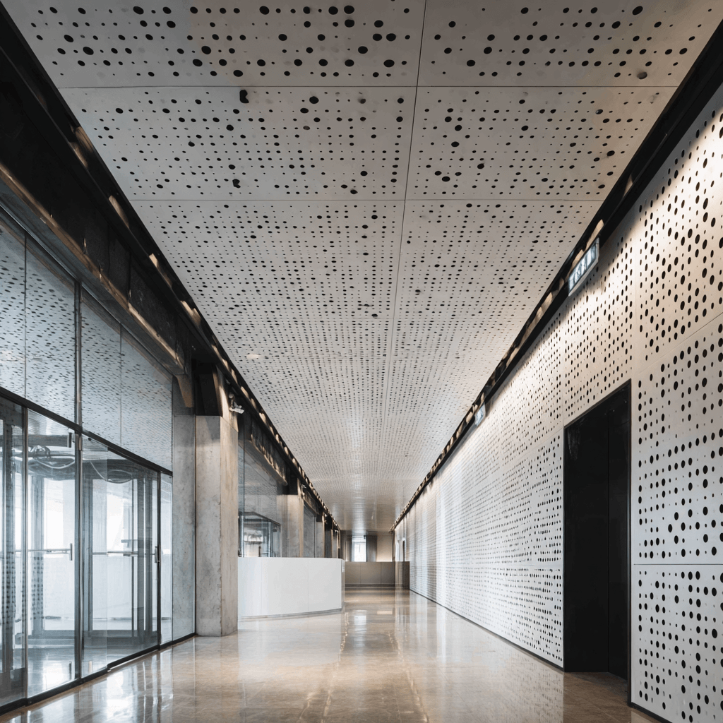 chapa perfurada acústica